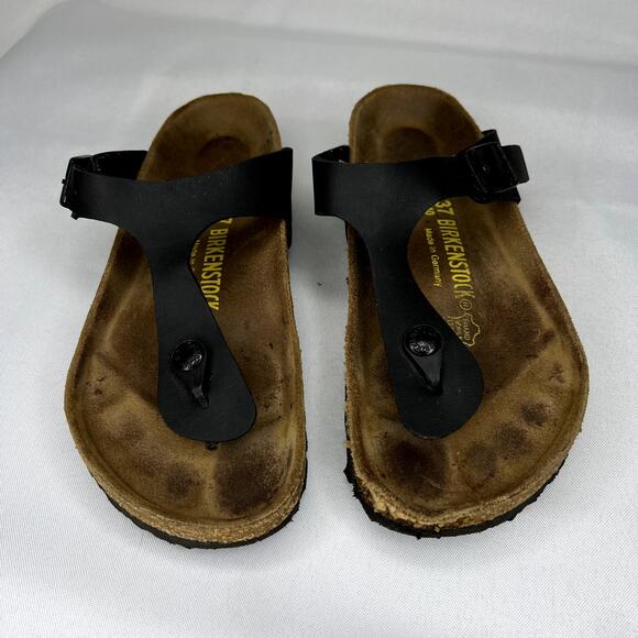 BIRKENSTOCK Giza BS Black 0043691 Birko-Flower Sughero EVA Flip Flop Size - Picture 1 of 9